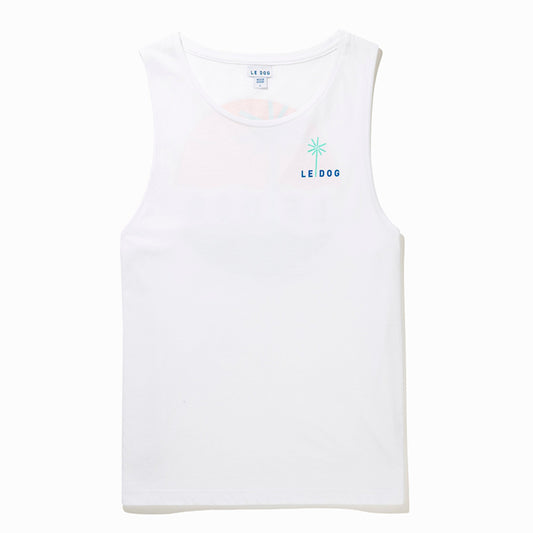 Le White Palm Muscle Tee